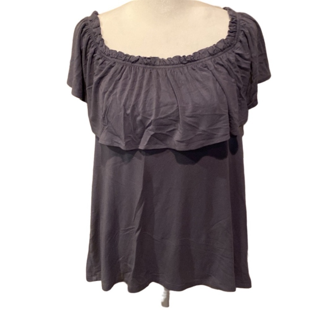 Abercrombie & Fitch scoop neck off the shoulder dress top L. Blue.